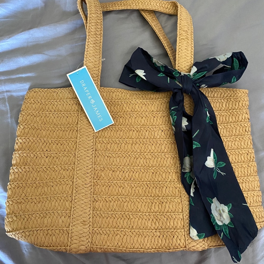 Draper James summer straw bag